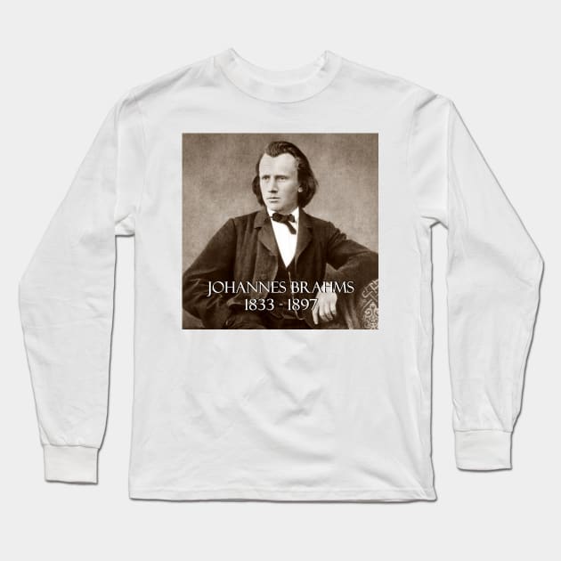 Great Composers: Johannes Brahms Long Sleeve T-Shirt by Naves